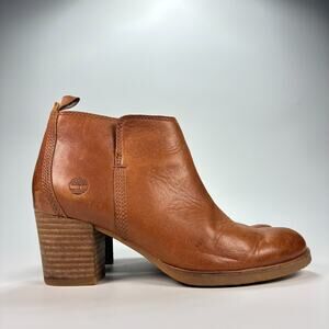 Timberland Eleonor Street Brown Tan Casual Leather Ankle Boots Women’s Size 7